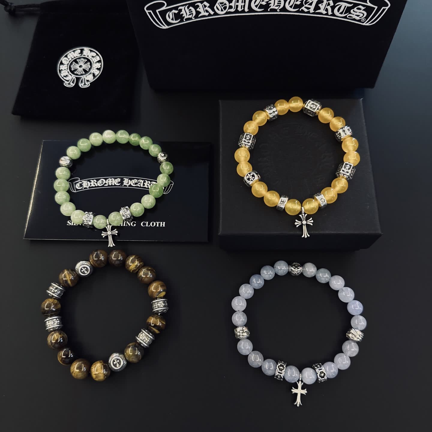 Chrome Hearts Gemstone Bracelets Set Chrome Hearts Gemstone Bracelets Set
